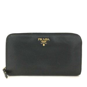Prada Black Leather Women's Wallet